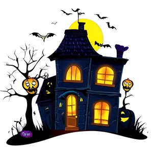 Eerie Halloween Cartoon Town PNG 39 PNG