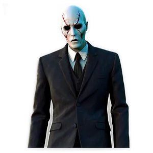 Eerie Slender Man Portrait PNG 05252024