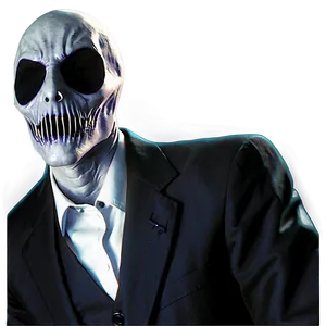 Eerie Slender Man Portrait PNG 40