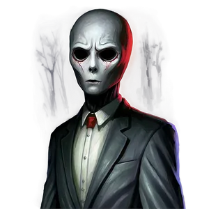 Eerie Slender Man Portrait PNG Tbm41 PNG