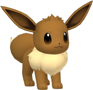 Eevee Pokemon Character3 D Model PNG image