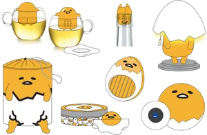 Egg Character Variations Illustration PNG image