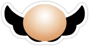 Egg With Wingsand Mustache Icon