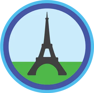 Eiffel Tower Circle Logo PNG