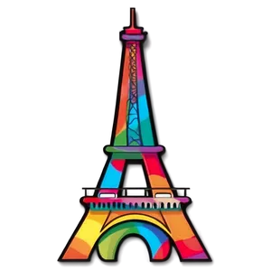 Eiffel Tower Colorful Artwork PNG 05212024 PNG