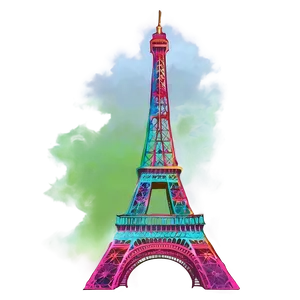 Eiffel Tower Colorful Artwork PNG 82 PNG