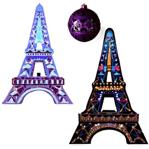 Eiffel Tower Festive Decorations Png 05212024 PNG image