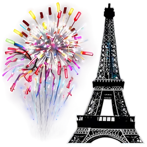 Eiffel Tower Fireworks Celebration PNG 95