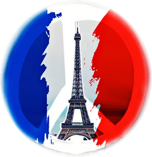 Eiffel Tower French Flag Circle PNG image
