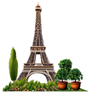Eiffel Tower Garden View Png 05212024 PNG image