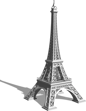 Eiffel Tower Graphic Blackand White