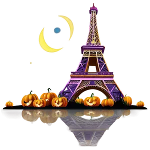 Eiffel Tower Halloween Theme PNG Nsk29