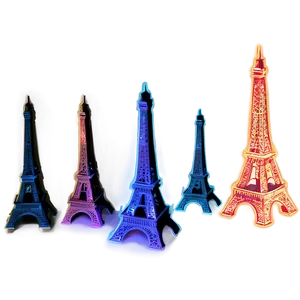 Eiffel Tower Neon Lights PNG 44