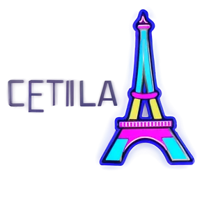 Eiffel Tower Neon Lights Png Nge PNG image
