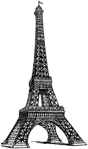 Eiffel Tower Outline Art PNG image