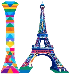 Eiffel Tower Pop Art PNG 05212024 PNG