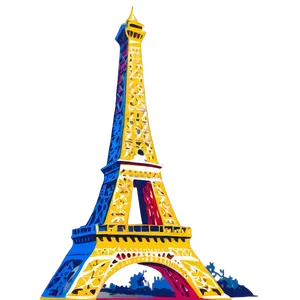 Eiffel Tower Pop Art PNG Oxn83 PNG
