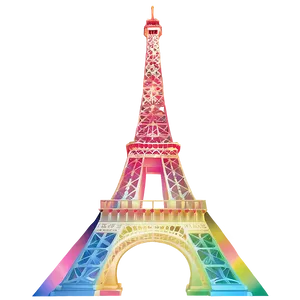 Eiffel Tower Rainbow Effect PNG 05212024