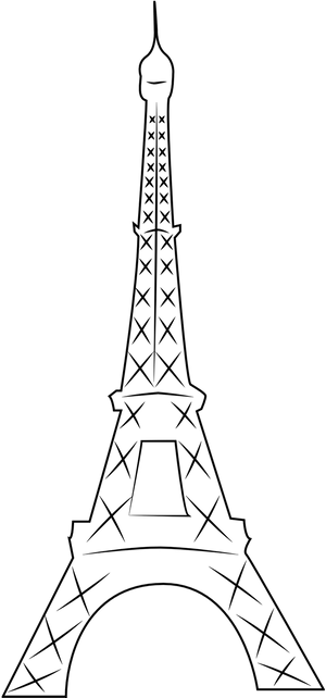Eiffel Tower Silhouette Outline PNG