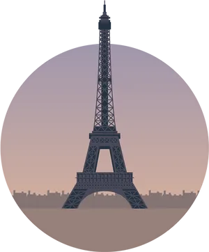 Eiffel Tower Silhouetteat Dusk PNG image