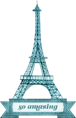 Eiffel Tower So Amazing Illustration PNG
