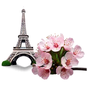 Eiffel Tower Spring Blossom Png 05212024 PNG image