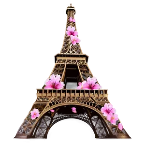 Eiffel Tower Spring Blossom Png Klp PNG image