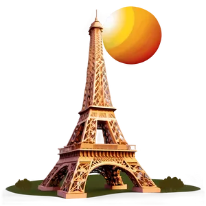 Eiffel Tower Sunset Scene Png 05212024 PNG image
