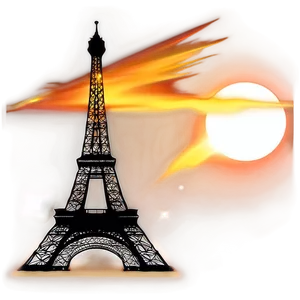 Eiffel Tower Sunset Scene Png Atr94 PNG image