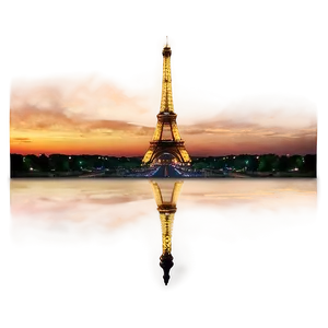 Eiffel Tower Sunset Scene Png Cxw44 PNG image