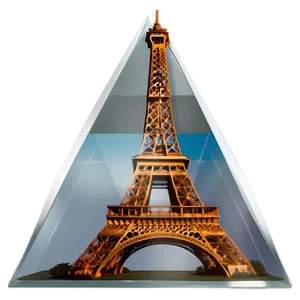 Eiffel Tower Through Glass Pyramid Png Mfa44 PNG image