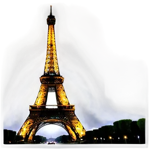 Eiffel Tower Under Starry Night PNG 50