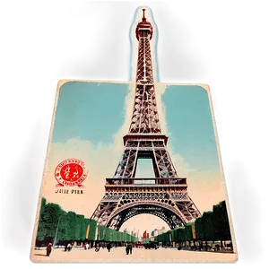 Eiffel Tower Vintage Postcard Png Lvf PNG image