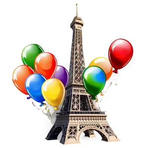 Eiffel Tower With Balloons Png 88 PNG image
