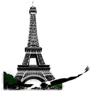 Eiffel Tower With Birds PNG Kwm20 PNG