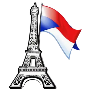 Eiffel Tower With French Flag Png Axm64 PNG image