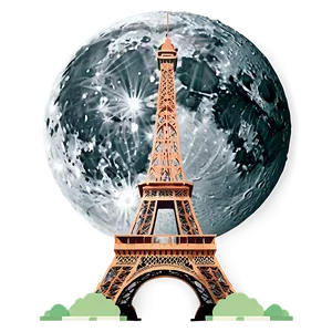 Eiffel Tower With Full Moon Png Lay59 PNG image