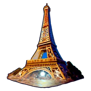 Eiffel Tower With Full Moon PNG Vwe67 PNG