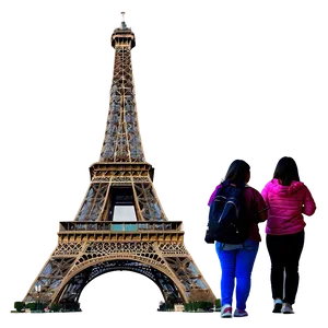 Eiffel Tower With Tourists Png Pnx88 PNG image