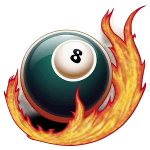 Eight Ball With Flames Png 15 PNG image