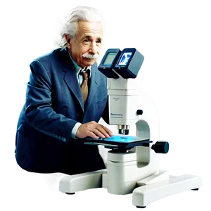 Einstein And Microscope Png Ame PNG image