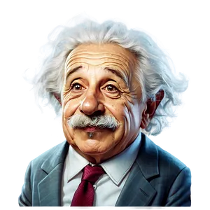 Einstein Funny Caricature PNG 06242024 PNG