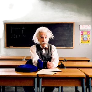 Einstein In Classroom PNG 06242024