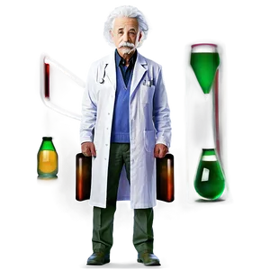 Einstein In Lab Coat PNG Jbg