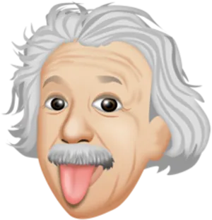 Einstein Tongue Out Emoji PNG image