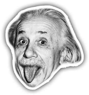 Einstein Tongue Out Iconic Photo PNG