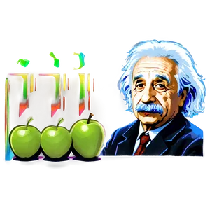 Einstein With Apple PNG 57