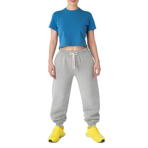 Elastic Waist Grey Sweatpants Png 06282024 PNG image