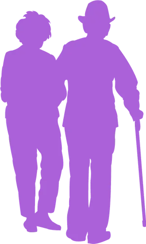 Elderly Couple Silhouette PNG image