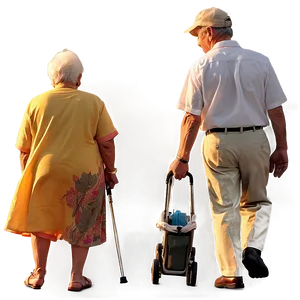 Elderly Couple Sunset Walk Png Kho PNG image